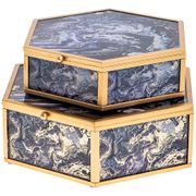 Набор шкатулок из 2-х шт. морионs:19*17,5*5 l:22,5*20,5*7 см (кор=6 наб.)