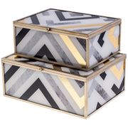 Набор шкатулок из 2-х шт. коллекция модерн s:20*16*8 l:23*18*9,5 см (кор=8 наб.)