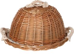 Хлебница с крышкой круглая в комплект входит салфетка диаметр=30 см. (кор=18шт.)