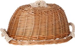 Хлебница с крышкой овальная в комплект входит салфетка 35*25 см. (кор=18шт.)