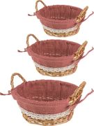 Набор корзинок из 3-х шт. l:26*18*10 см.м:20*10 см.s:16*9 см. (кор=32набор.)