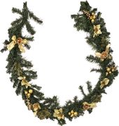 Изделие декоративное гирлянда с золотыми пуансетиями длина=180 см.без упаковки (кор=16 шт.)