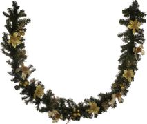 Изделие декоративное гирлянда с золотыми пуансетиями длина=200 см без упаковки (кор=15 шт.)