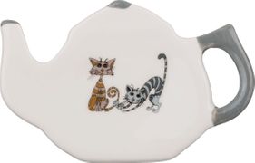 Подставка под чайный пакетик озорные коты 11*7*2 см без упаковки (мал=12шт./кор=288 шт.)