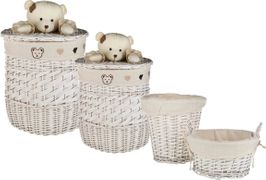 Набор корзин для игрушек круглых из 4 шт.l:ф46*56,m:ф35*40,s:ф26*26,xs:ф26*14 см. (кор=1 наб.)