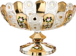 Фруктовница на ножке lefard gold glass диаметр=30 см высота=19 см (кор=4шт.)