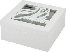 Шкатулка для чая tea collection белая с 4-мя секциями 18*18*8,2 см (кор=18шт.)