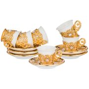 Кофейный набор на 6 персон 12 пр.50 мл.высота=6 см. 2 вида в ассортименте (кор=8набор.)