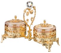 Набор конфетниц с крышками из 2 шт. 22*10 см.высота=18 см.