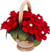 Изделие декоративное корзинка с розами 15*10*14 см.
