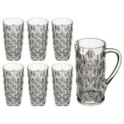 Набор для воды из 7 пр. энигма: кувшин+6 стаканов 1500/350 мл. высота=23/15 см. (кор=1набор.)