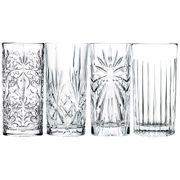 Набор стаканов для воды из 4 шт. миксолоджи 440/370/360/360 см. высота=15 см. 