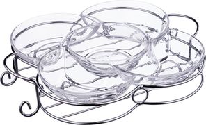 Менажница 5-ти секционная 30*25*6 см. на метал.подставке. коллекция muza (кор=6шт.)