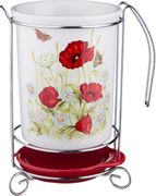 Подставка под кухонные приборы полевые маки диаметр=10,5 см. высота=16 см. (кор=18шт.)