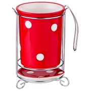 Подставка под кухонные приборы горошек 10,5*10,5*16 см. (кор=18шт.)