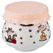 Баночка для меда/варенья с силиконовой крышкой веселые друзья 300 мл. диаметр=9 см. высота=8 см. (