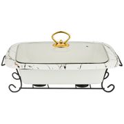 Мармит со стекл. крышкой на метал. подставке прямоуг.fantasy35*24*11см (кор=4шт.)