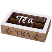 Шкатулка для чая 6-ти секционная 27*17 см высота=7,5 см (кор=16шт.)