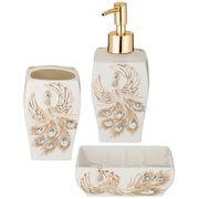 Набор для умывания 3 пр.:дозатор для мыла 8,5*7*20,5 см+стакан 11*7*9,5 см +мыльница 14,5*11*3,5 см 