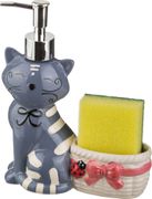 Дозатор для жидкого средства ля мур 300 мл. в=16 см.+подставка под губку+губка (кор=24наб.)