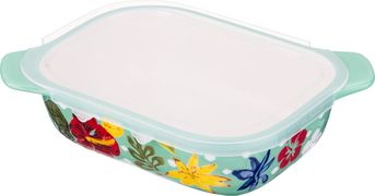 Блюдо для запекания с пластиковой крышкой 22*17 см. высота=7 см. (кор=12шт.)