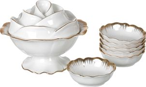 Набор для варенья 7 пр. цветочная симфония: варенница 16*12 см + 6 розеток 9*3 см (кор=18набор.)