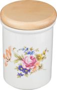Банка для пищевых продуктов мейсенский букет диаметр=10 см. высота=14,5 см.