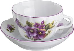 Чайный набор на 1 персону 2 пр. анютины глазки 450 мл. высота=8 см. 