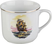 Кружка корабль 600 мл. белая