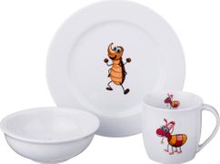 Набор посуды на 1 персону 3 пр. зверята: кружка +блюдце+тарелка 300 мл. высота=8 см. 
