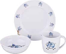 Набор посуды на 1 персону 3 пр.: кружка +блюдце+тарелка 300 мл. высота=8 см. 