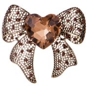 Бант с коричневым сердцем 