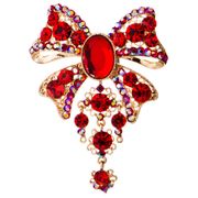 Бант с красными камнями 