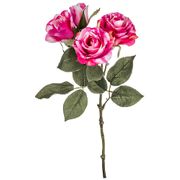 Цветок искусственный розовая роза длина= 38см. (кор=1шт.)