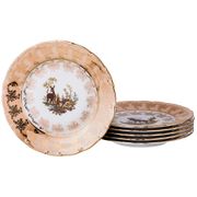 Набор тарелок из 6 шт.золотая охота диаметр=21 см.