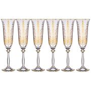 Набор бокалов для шампанского из 6 шт. golden silk 250 мл. высота=25 см. 