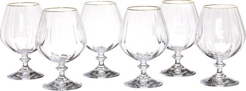 Набор бокалов для коньяка из 6 шт.анжела оптик 400 мл.высота=15 см. (кор=8набор.)