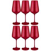 Набор бокалов для вина sandra sprayed red из 6 шт. 450 мл. высота=24 см. (кор=8набор.)