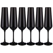 Набор бокалов для шампанского sandra sprayed black из 6 шт. 200 мл. высота=25 см. (кор=8набор.)