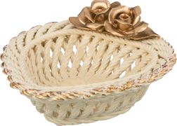 Изделие декоративное корзина с цветами 17*17 см. высота=8 см. (кор=1шт.)