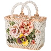 Корзина декоративная  с ручками цветы 25х19х30 см.