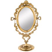 Зеркало настольное 18*10 см. высота=30 см. латунь (кор=24шт.)