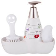 Комплект:дозатор для моющего средства 500 мл.+губка и щетка 20*9*18 см. (кор=12комп.)