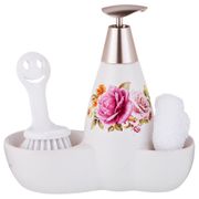 Комплект:дозатор для моющего средства 500 мл.+губка и щетка 20*9*18 см. (кор=12комп.)