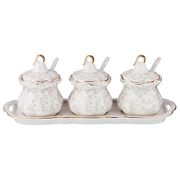 Набор из 3-х соусников фабьен на подставке с ложками 250 мл. 33*10*12 см.  (кор=18наб..)