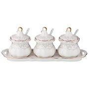 Набор из 3-х соусников вивьен на подставке с ложками 250 мл. 33*10*12 см.  (кор=18наб..)