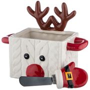 Икорница лосик 16*9*12.5 см + нож металлический (кор=36шт.)