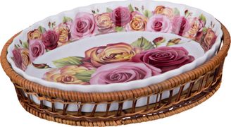 Блюдо овальное для запекания на подставке 30*23 см высота=6 см (кор=12шт.)