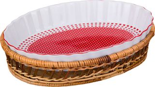 Блюдо овальное для запекания на подставке 28*24 см высота=4,5 см (кор=12шт.)