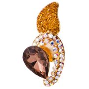 Брошь с бол. корич. камнем   